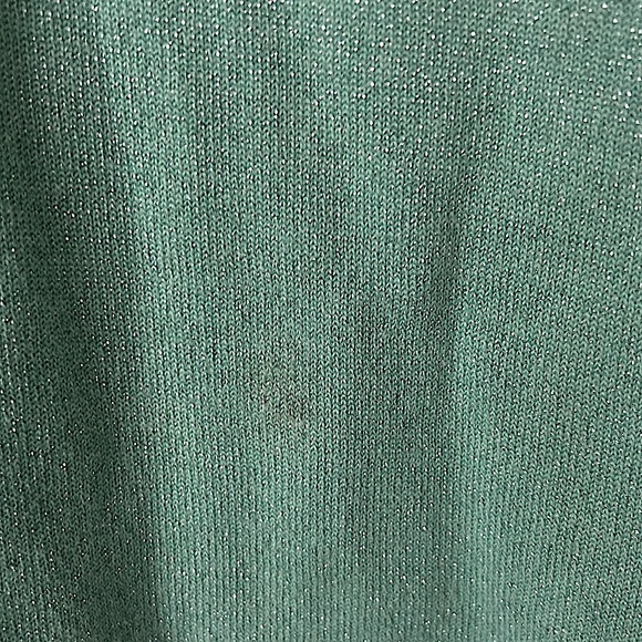 Bob Mackie Vintage Mint Green Floral Metallic 3/4 Sleeve Sweater Shirt **Sz M** - Picture 6 of 7